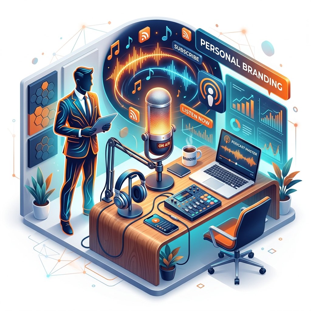 Podcasting & Personal Branding Illustration Podcasting & Personal Branding Illustration